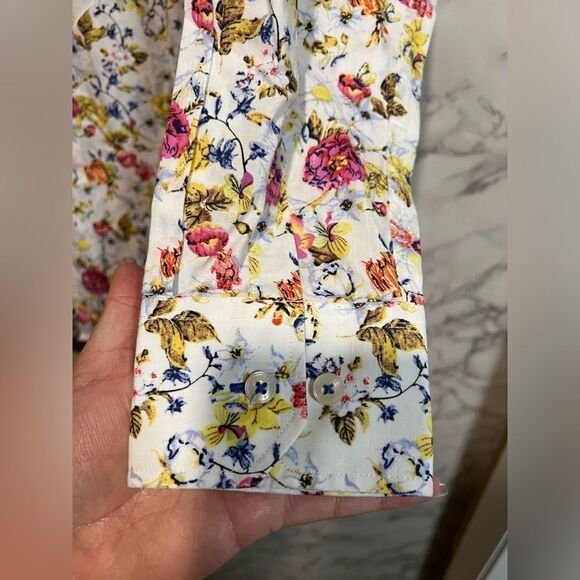 Alan Flusser Shirt Mens M Floral Cotton Colorful Long Sleeve Button Up Casual - Picture 3 of 7